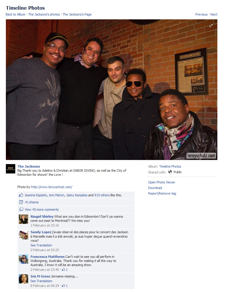 2013-02-01 The Jacksons Facebook Page